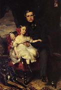 Franz Xaver Winterhalter Napoleon Alexandre Louis Joseph Berthier, Prince de Wagram and his Daughter, Malcy Louise Caroline F France oil painting reproduction